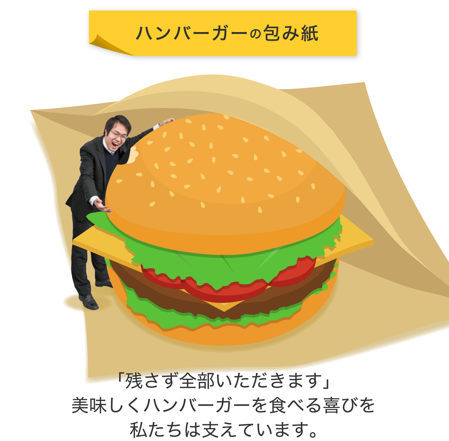 ハンバーガーの包み紙