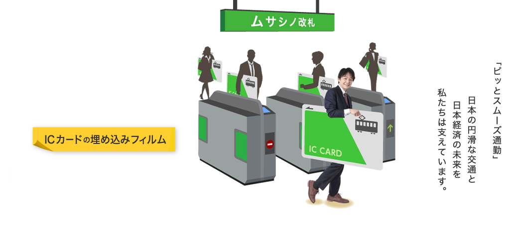 ICカードの埋め込みフィルム