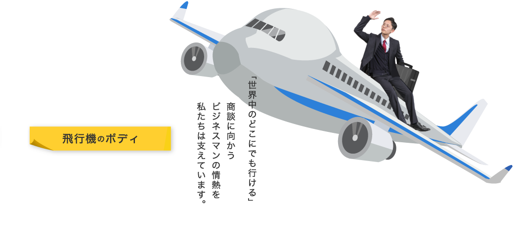 飛行機のボディ